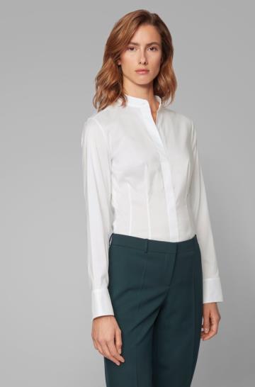 Bluza BOSS Slim Fit Białe Damskie (Pl11247)